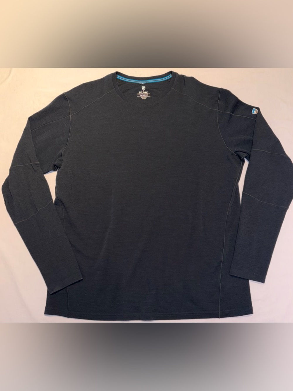 KÜHL Men’s Invigoratr Merino Crew Long Sleeve Shirt XXLARGE Navy Merino Wool